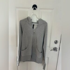Grey athletic zip up sweatshirt. Size large